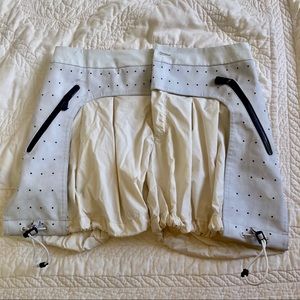 Moncler White Leather Sport Shorts